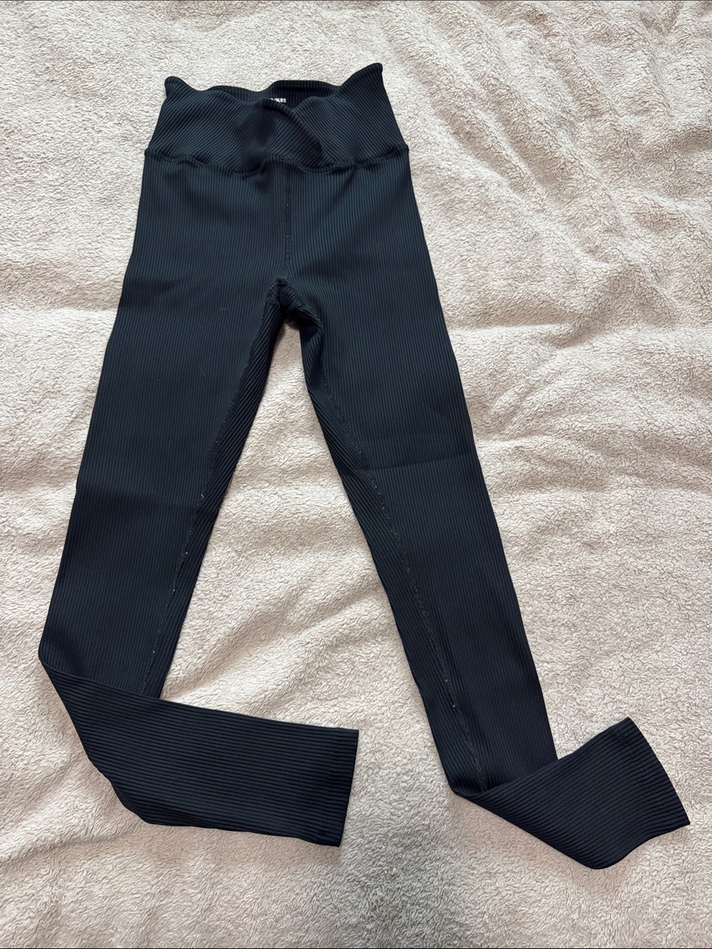Year of Ours Black Ribbed Veronica Cross-Over  Leggings